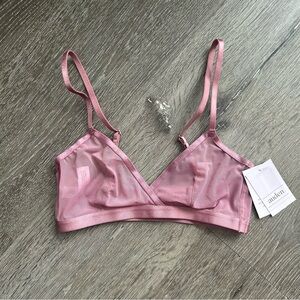 NWT XS 32A 32B Auden Mauve Pink Mesh Unlined Wire Free Bralette